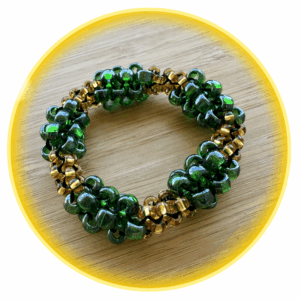 059 hodná gumička zlato zelená